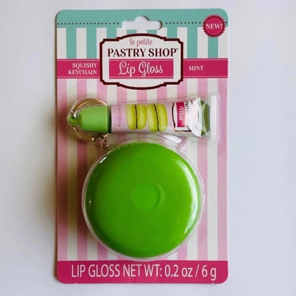 La Petite Pastry Shop Squishy Macaron & lip gloss keyring / charm - Picture 5 of 5